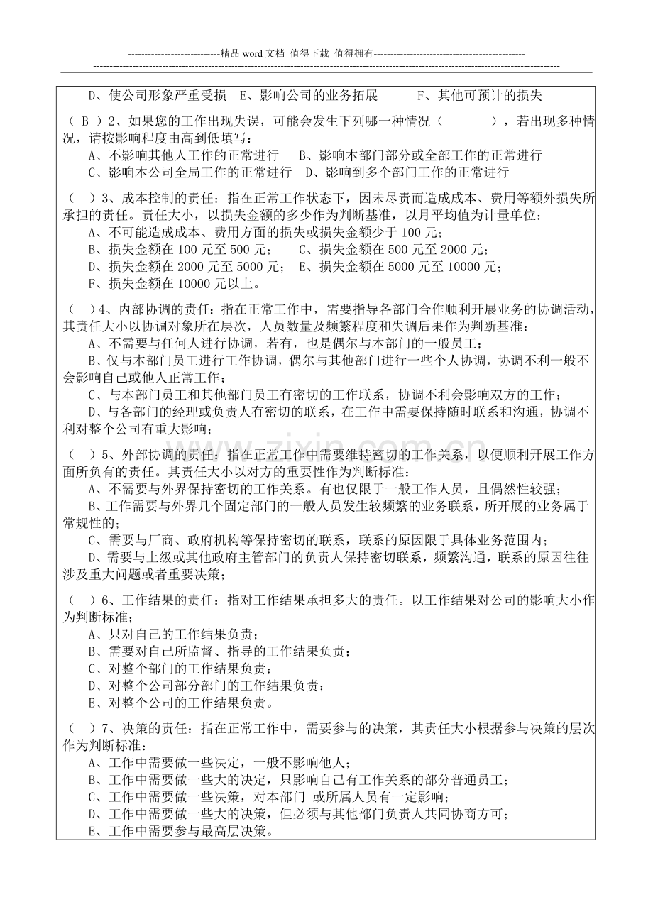 员工满意度及工作岗位分析调查问卷.doc_第2页