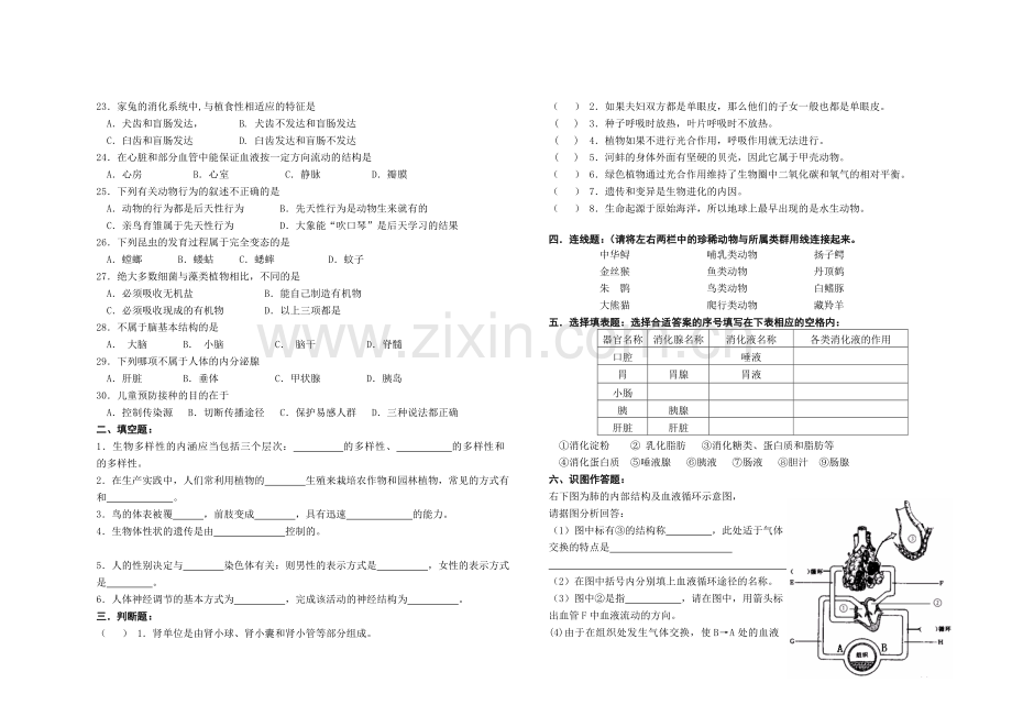 中学生物汇考试卷.doc_第2页