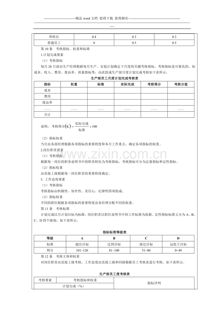 生产车间绩效考核制度..doc_第2页