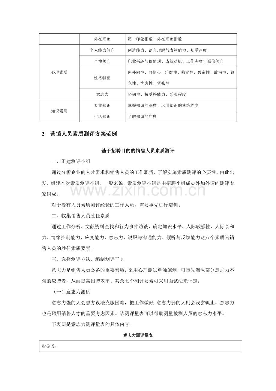 营销人员素质测评设计方案.doc_第3页