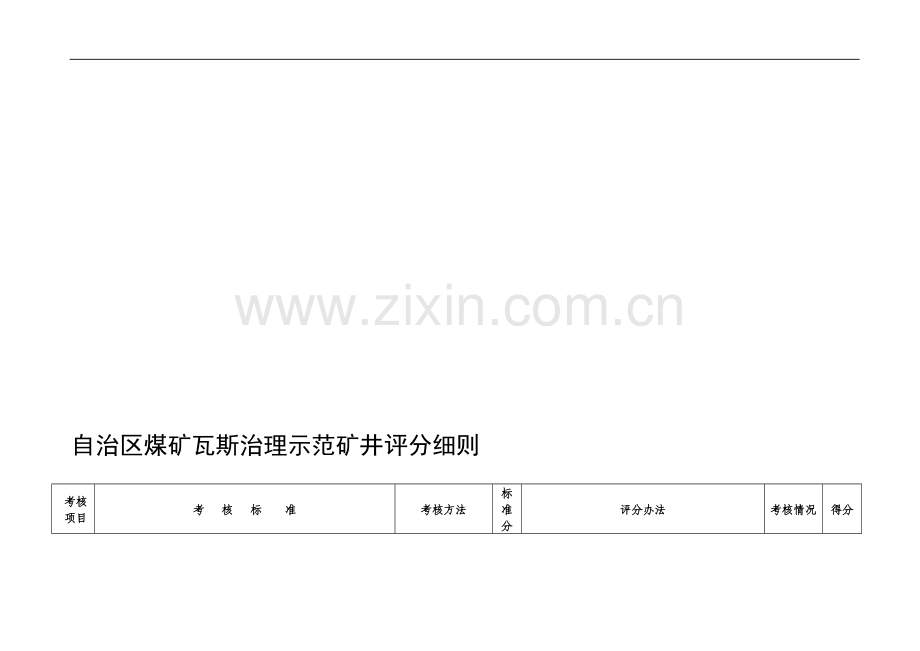 煤矿瓦斯治理示范矿井示验收考核表..doc_第1页