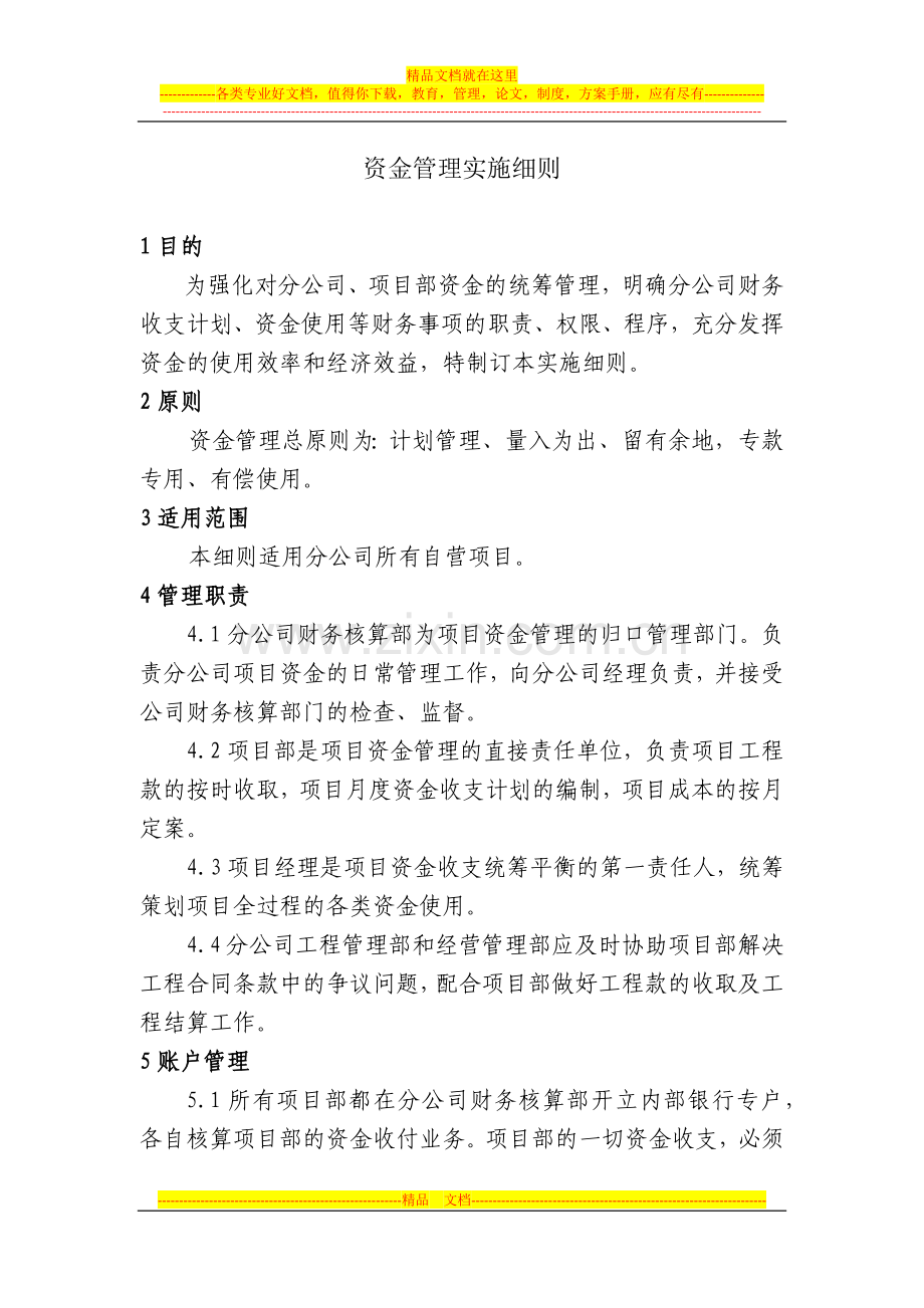 项目资金管理细则.docx_第1页