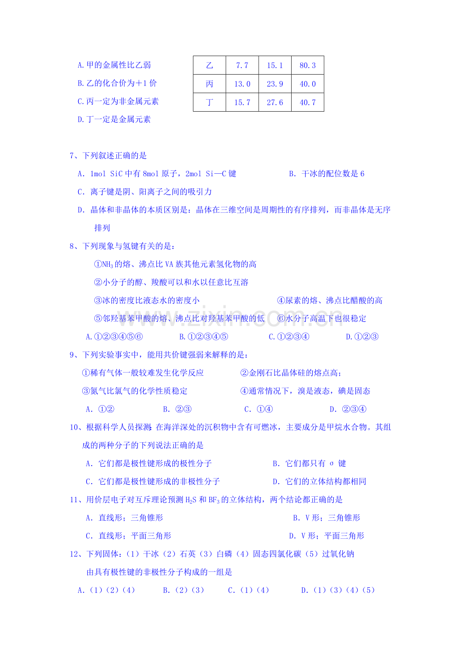 辽宁省鞍山市2016届高三化学下册调研测试题1.doc_第2页