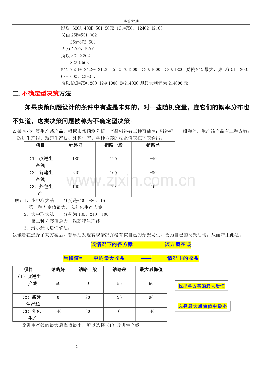 管理学决策计算题.doc_第2页