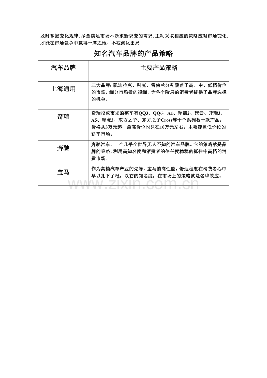 小汽车产品组合策略.doc_第3页