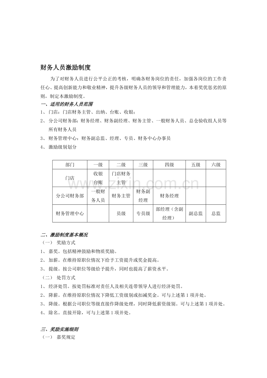 财务人员激励制度.doc_第1页