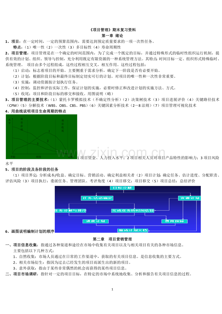 项目管理期末复习.docx_第1页