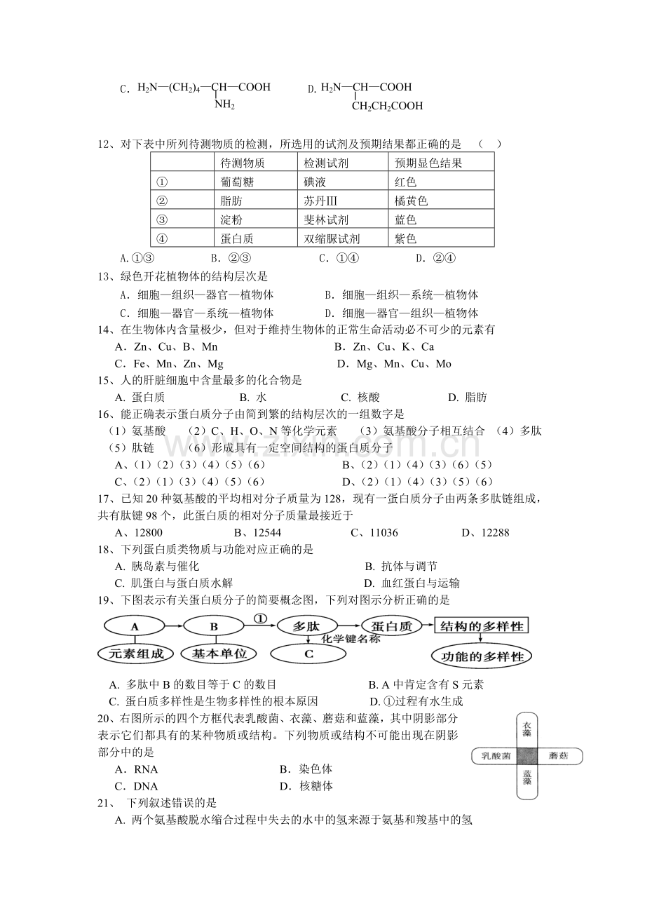 辽宁省丹东2015-2016学年高一生物上册期中试题.doc_第2页