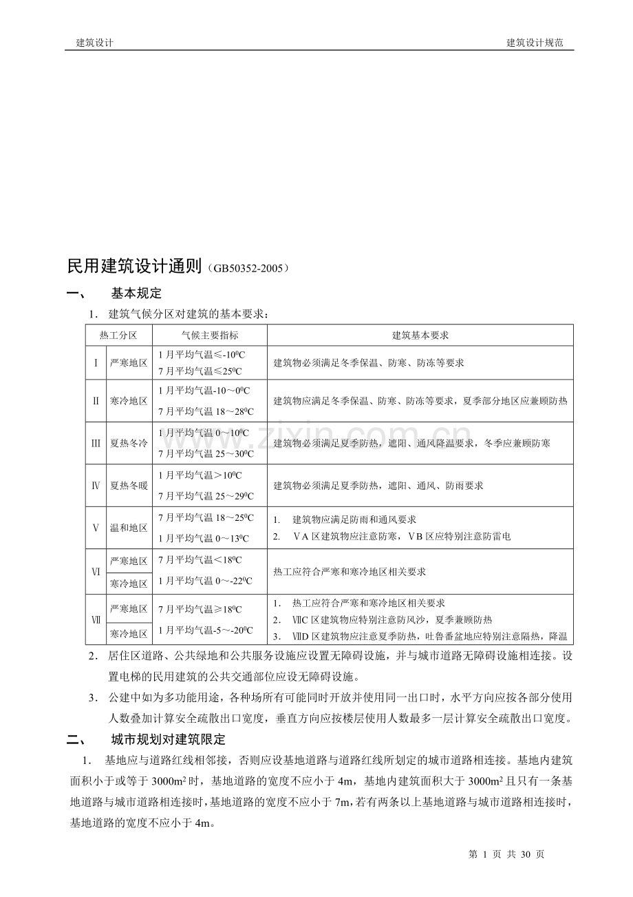 一级注册建筑师考试设计规范2012.doc_第1页