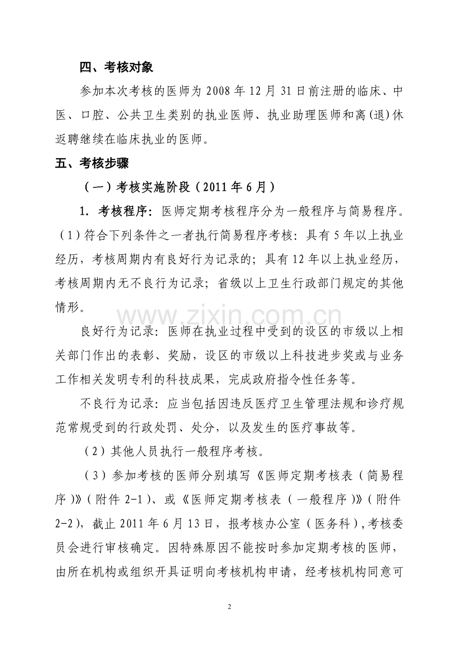 2011章丘市医院医师定期考核实施方案.doc_第2页