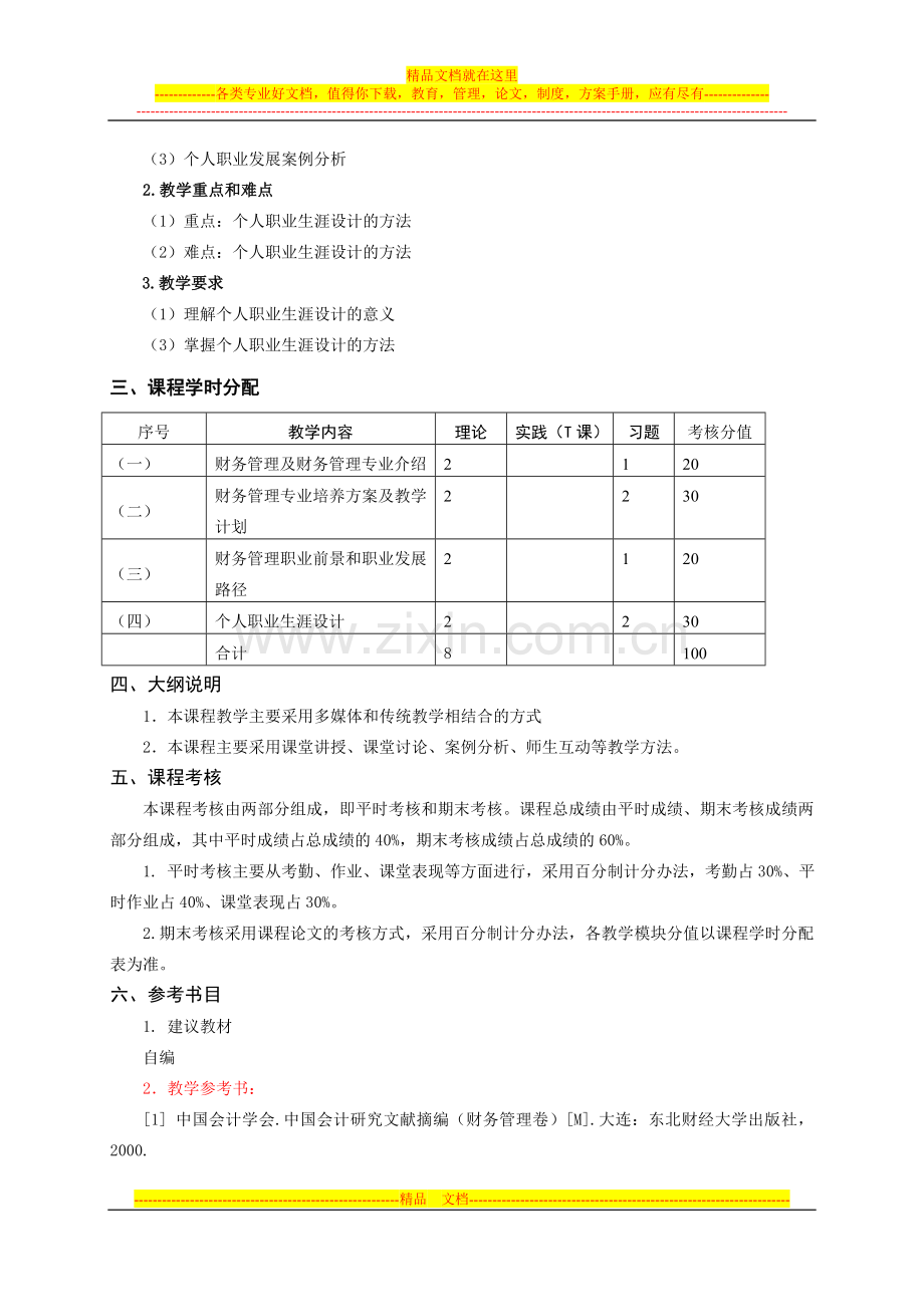 财务管理专业导论教学大纲.doc_第3页