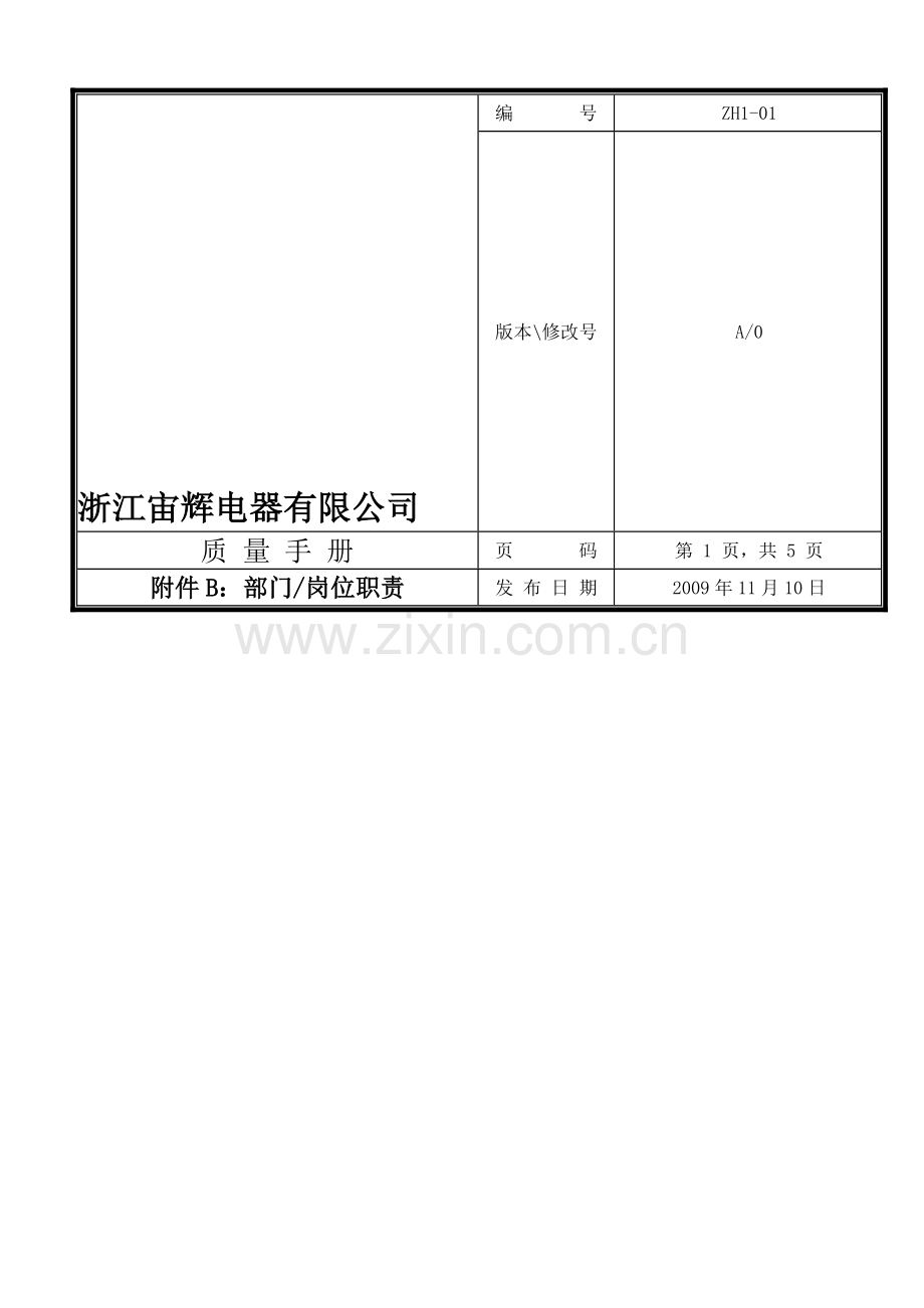 B-部门岗位职责(全套1级文件).doc_第1页