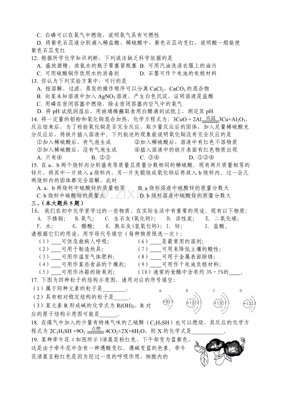 初三化学总复习综合练习六.doc_第2页