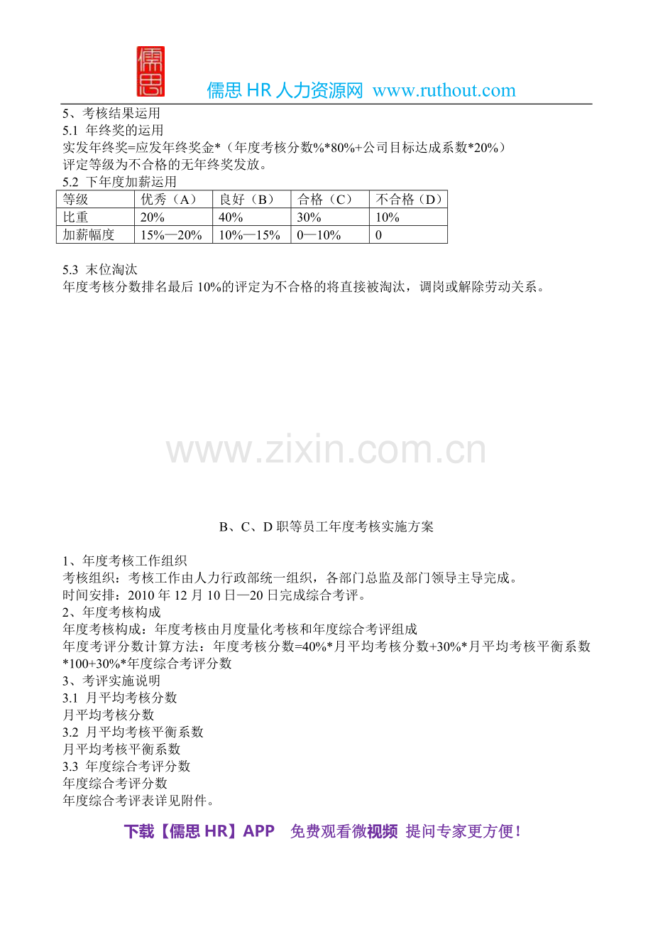 【年终奖】员工考核实施方案(加薪、年终奖方案)..doc_第3页