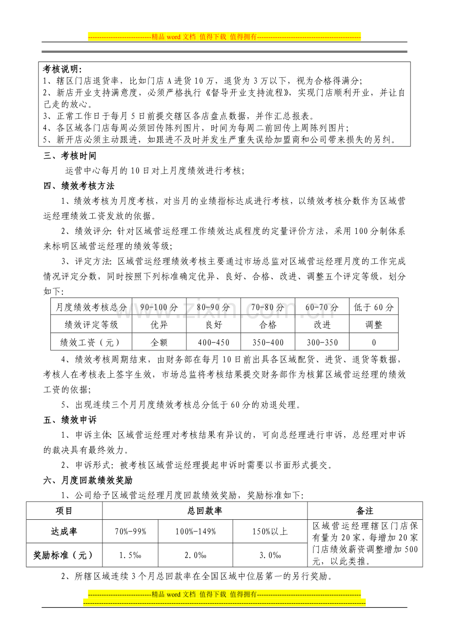 系恋区域营运经理绩效考核方案..doc_第2页