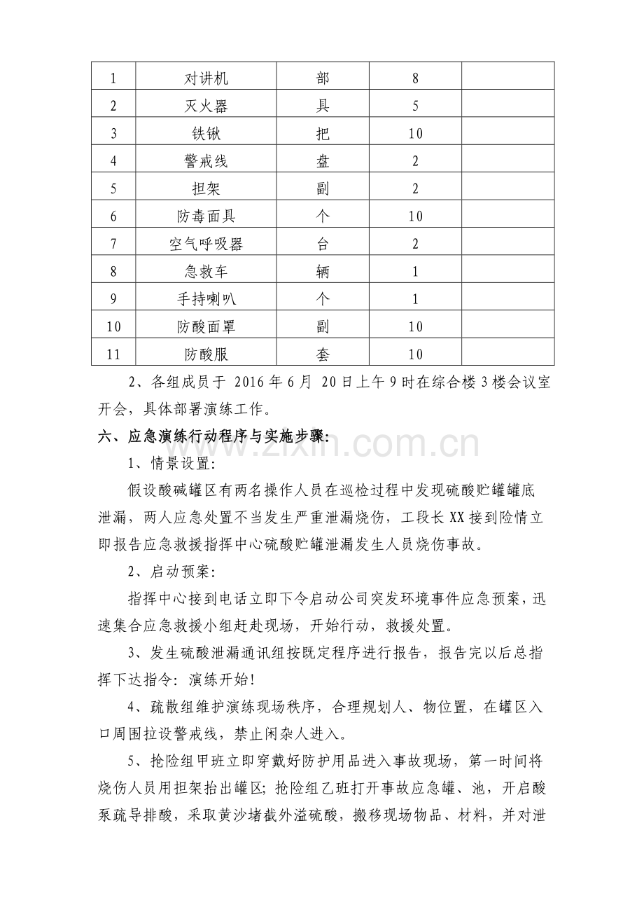 硫酸泄漏应急演练方案纸推及总结.doc_第3页