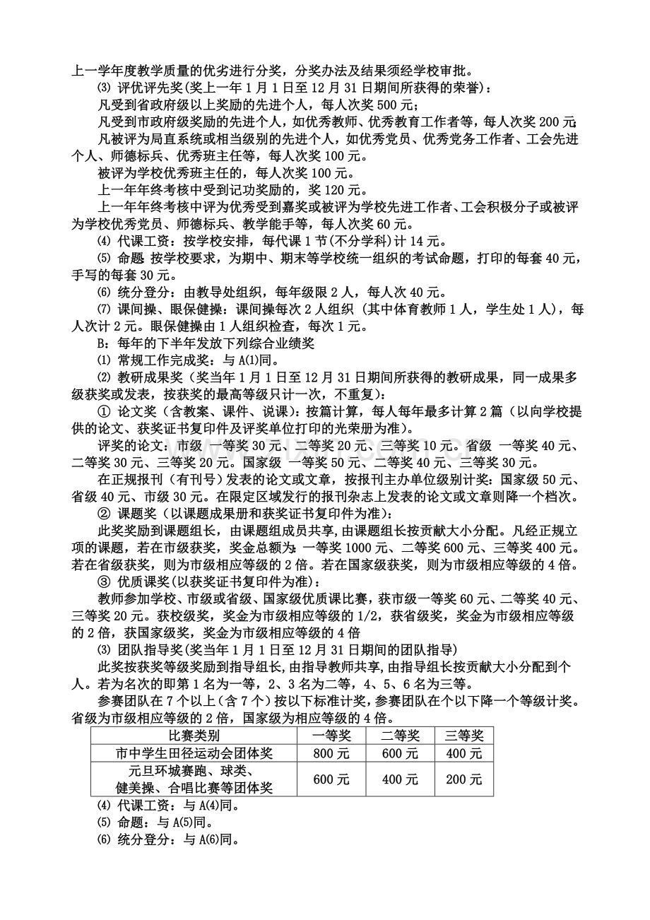 XX中学绩效工资考核及发放方案(修正案).doc_第3页