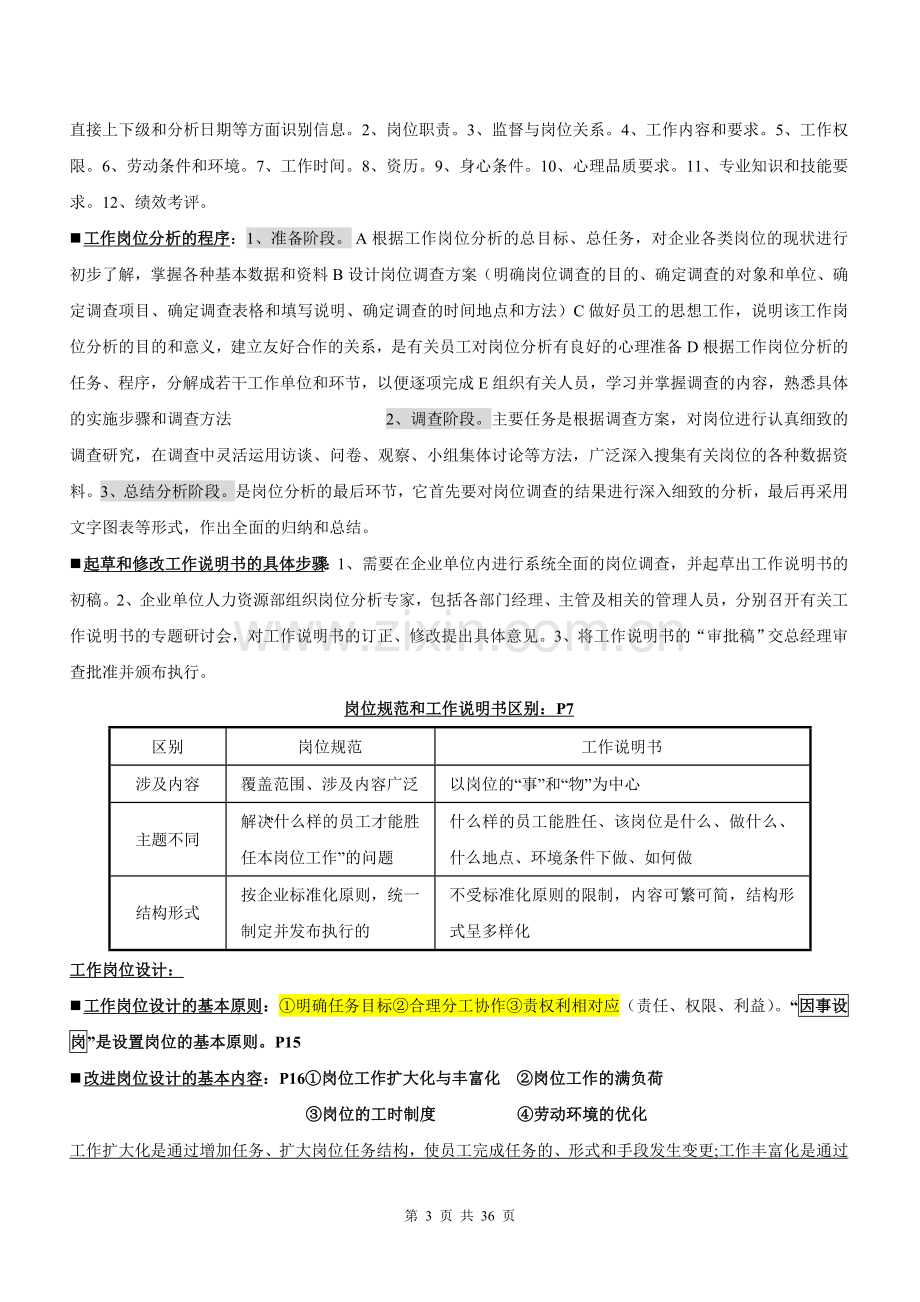 企业人力资源管理师三级总复习大纲(全总结).doc_第3页