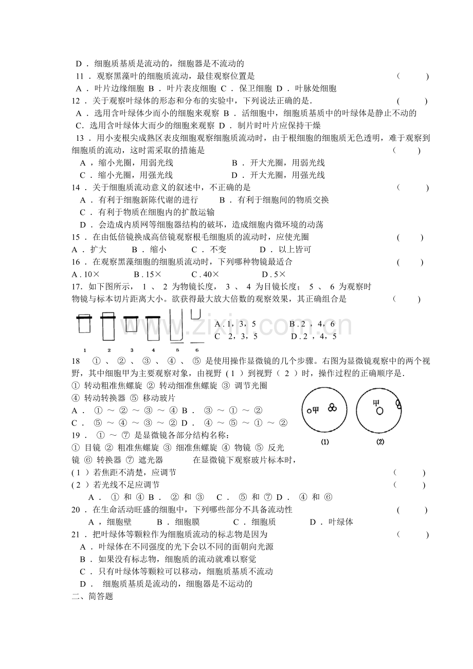 高倍显微镜观察叶绿体和细胞质流动.doc_第3页