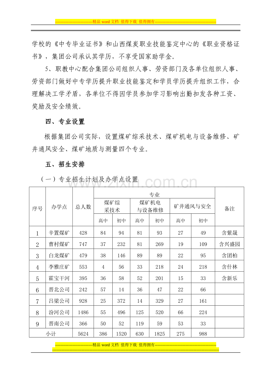 煤矿关键岗位中专学历素质提升培训实施方案.doc_第3页