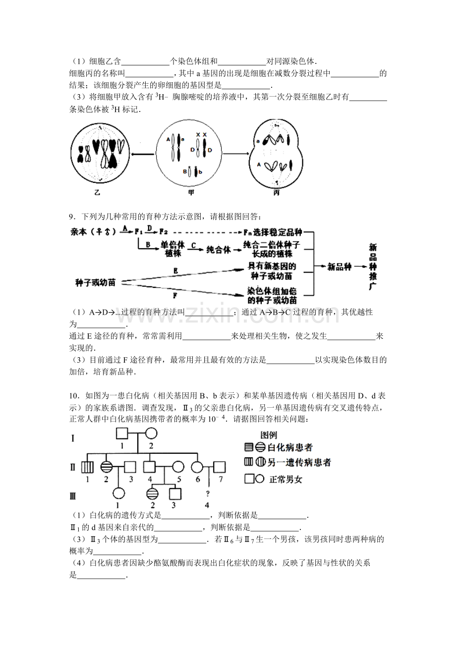 四川省宜宾市2016届高三生物上册期中试题.doc_第3页