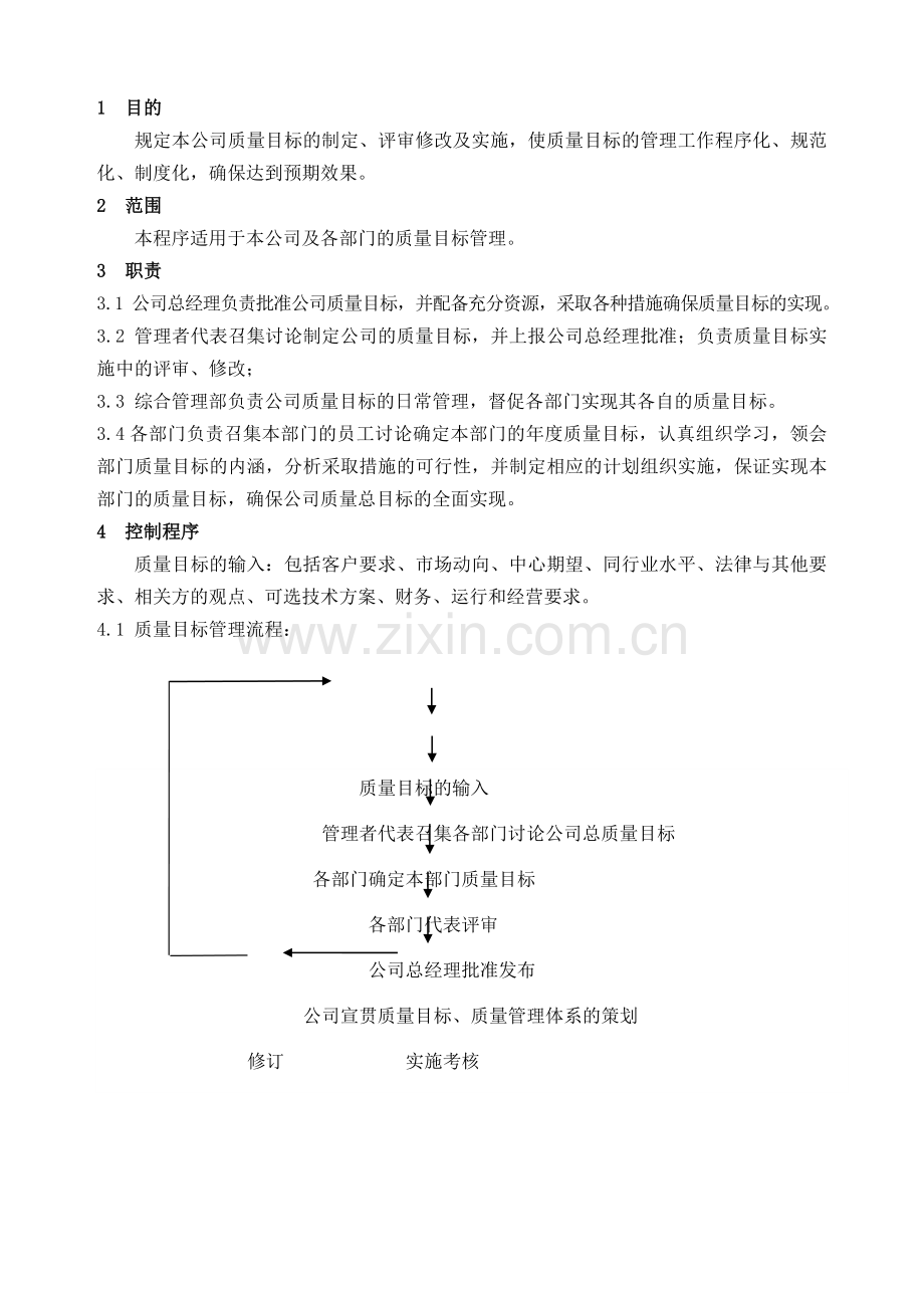 质量管理手册31-33质量目标的控制程序.doc_第1页