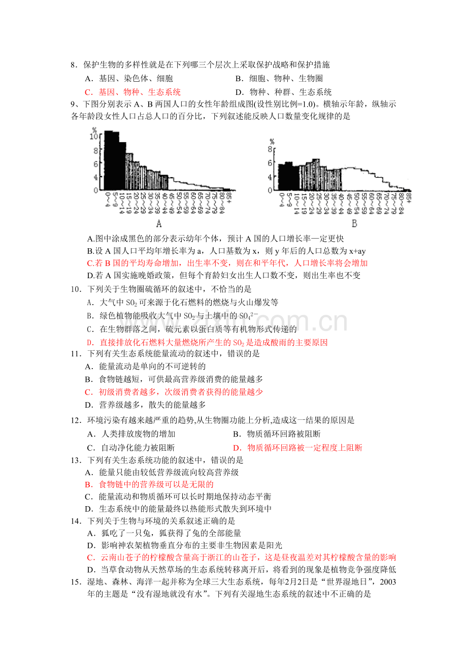 生态系统与生物圈训练题.doc_第2页