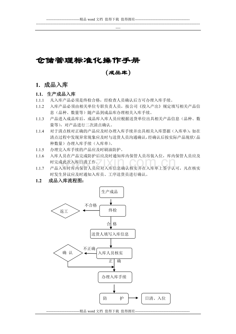 仓库管理标准化操作手册.doc_第1页