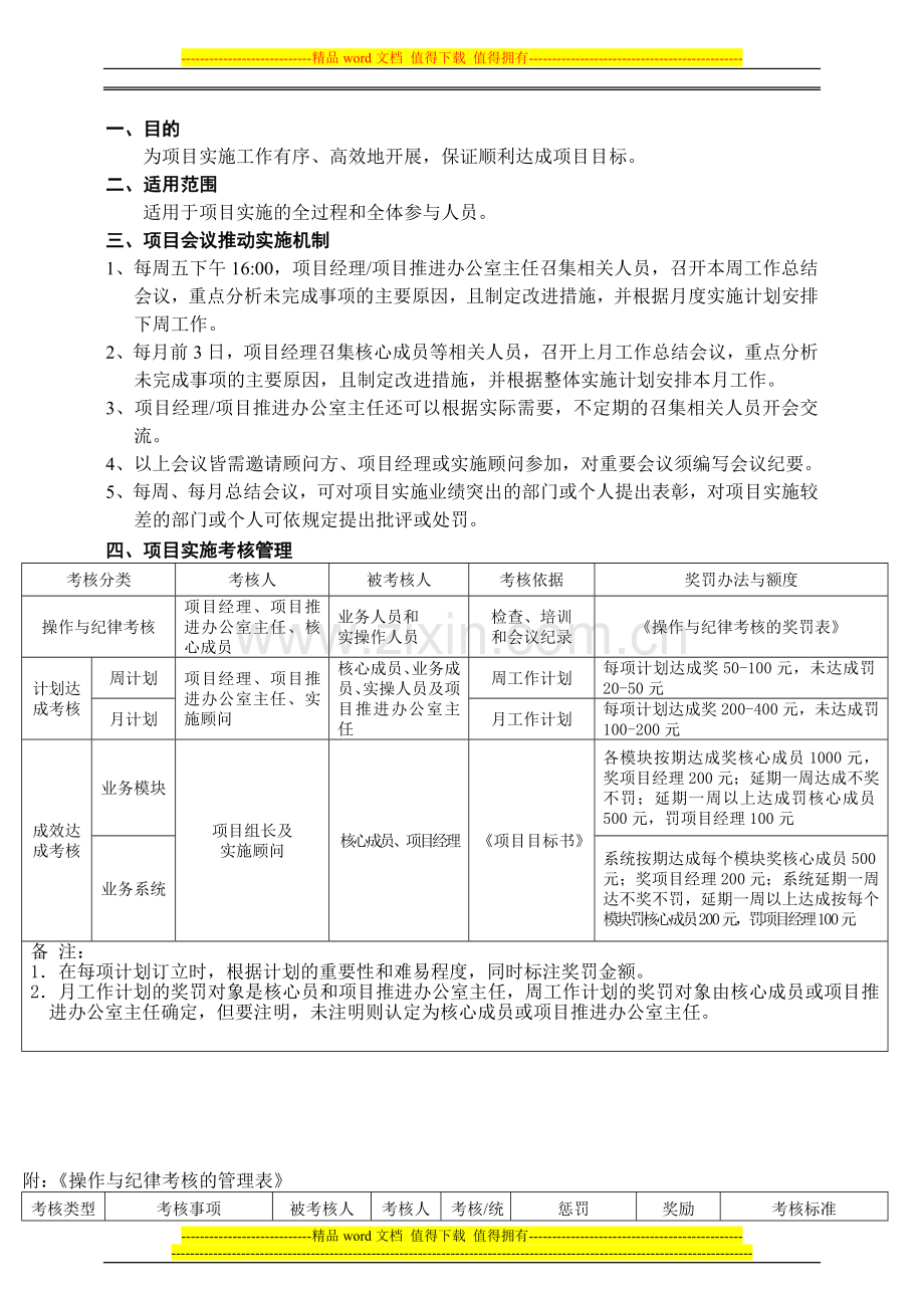 010-项目实施机制与考核管理制度.doc_第1页