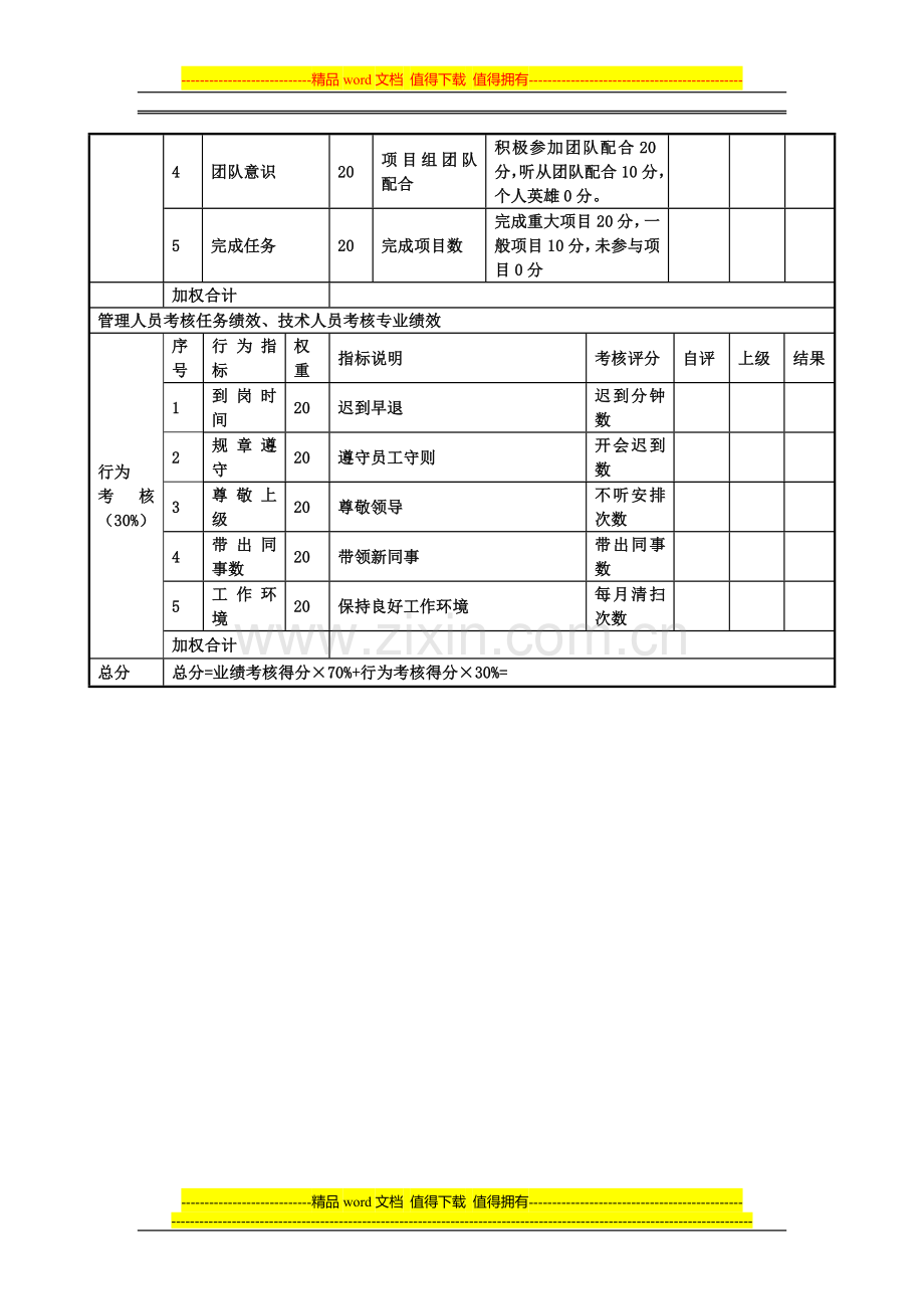 远景绩效考核表(空表).doc_第2页