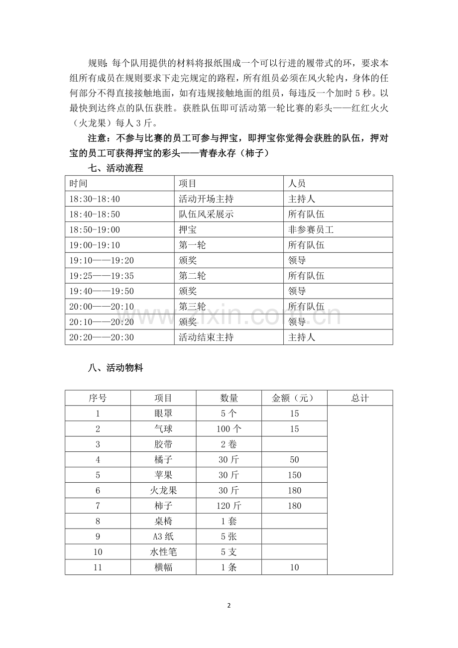 员工活动执行方案.doc_第2页