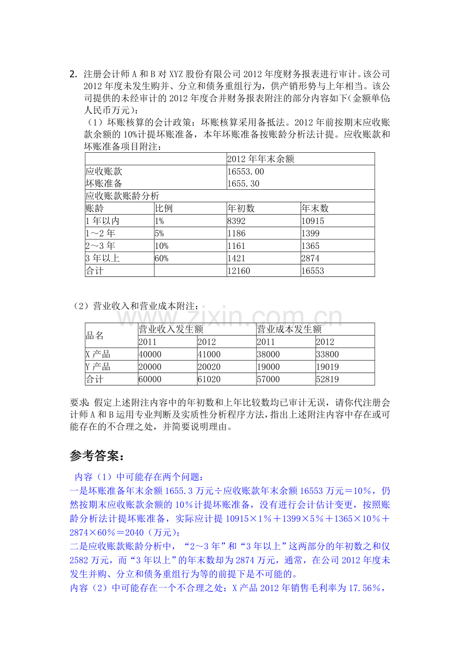 2014审计(下)主观题(答案).doc_第3页