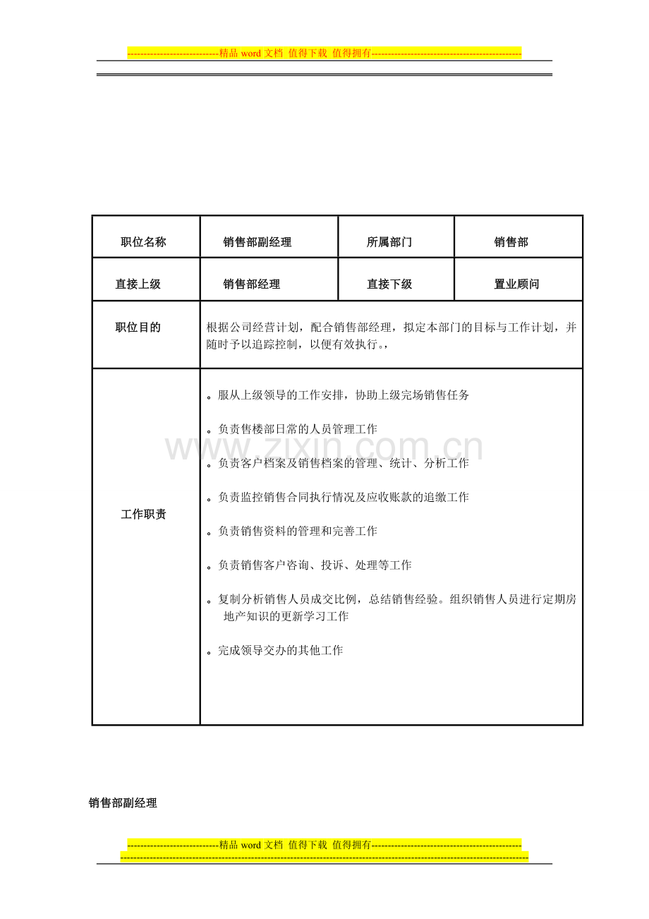 销售部各岗位职责(改)0.doc_第1页