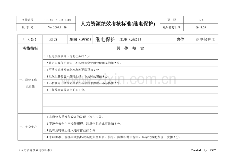 TTC人力资源绩效考核标准(继电保护).doc_第3页