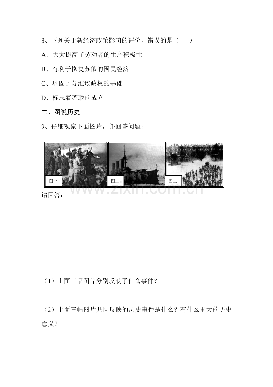 2016届九年级历史下册同步检测题35.doc_第3页