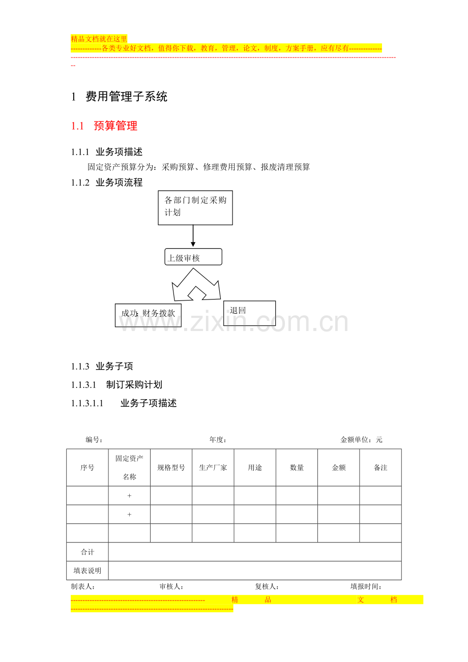 费用管理系统设计文档1.doc_第1页