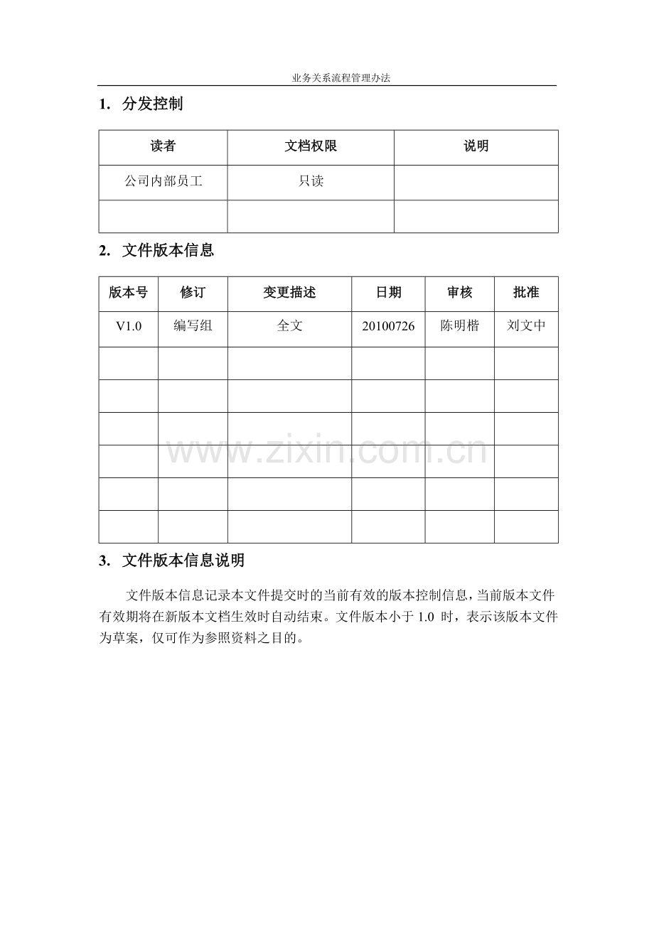 ISO20000管理体系文件--业务关系流程管理办法-V1.0.doc_第2页