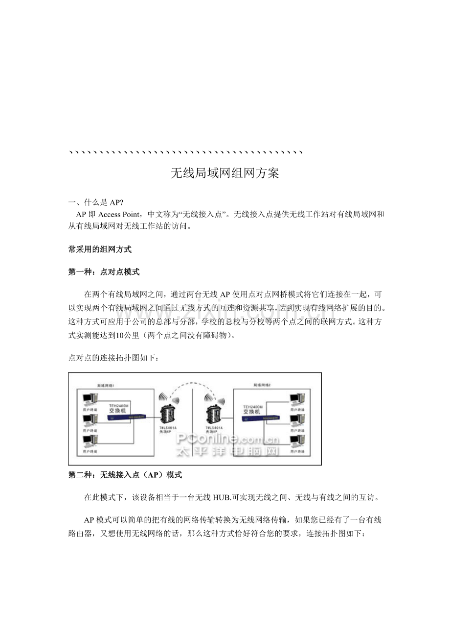 无线局域网组网基本方案介绍.doc_第1页