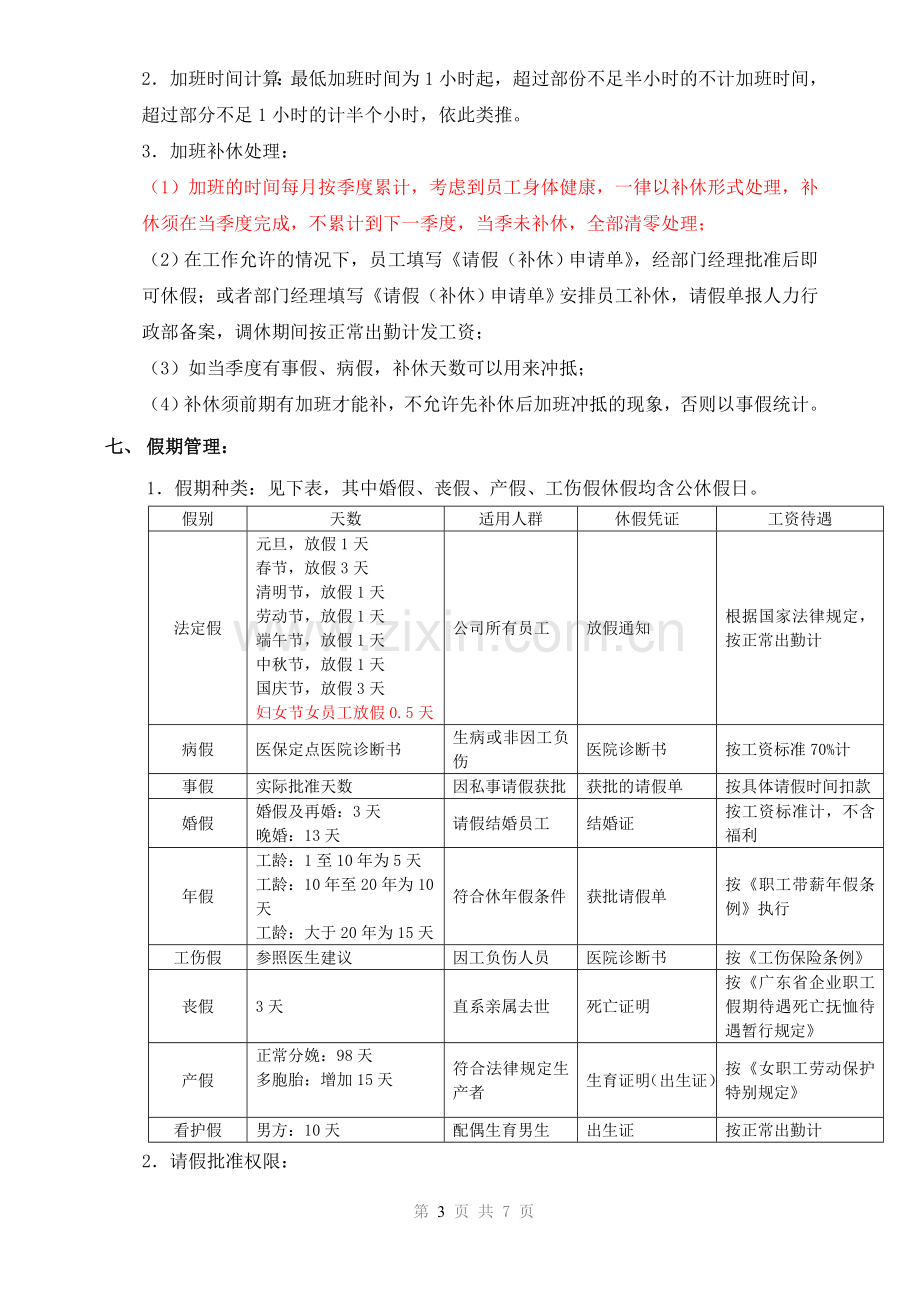 【装饰材料】某实业发展有限公司考勤管理规定(执行版).doc_第3页