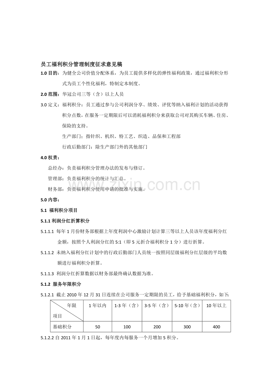 员工福利积分管理办法.doc_第1页