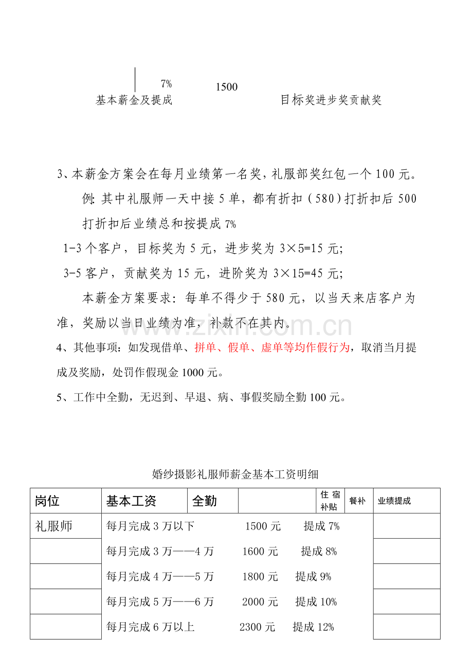 婚纱摄影机构礼服师提成方案.doc_第2页