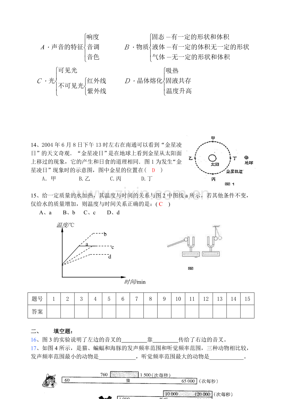 八年级物理第一学期期中考试卷--江苏教育版.doc_第3页