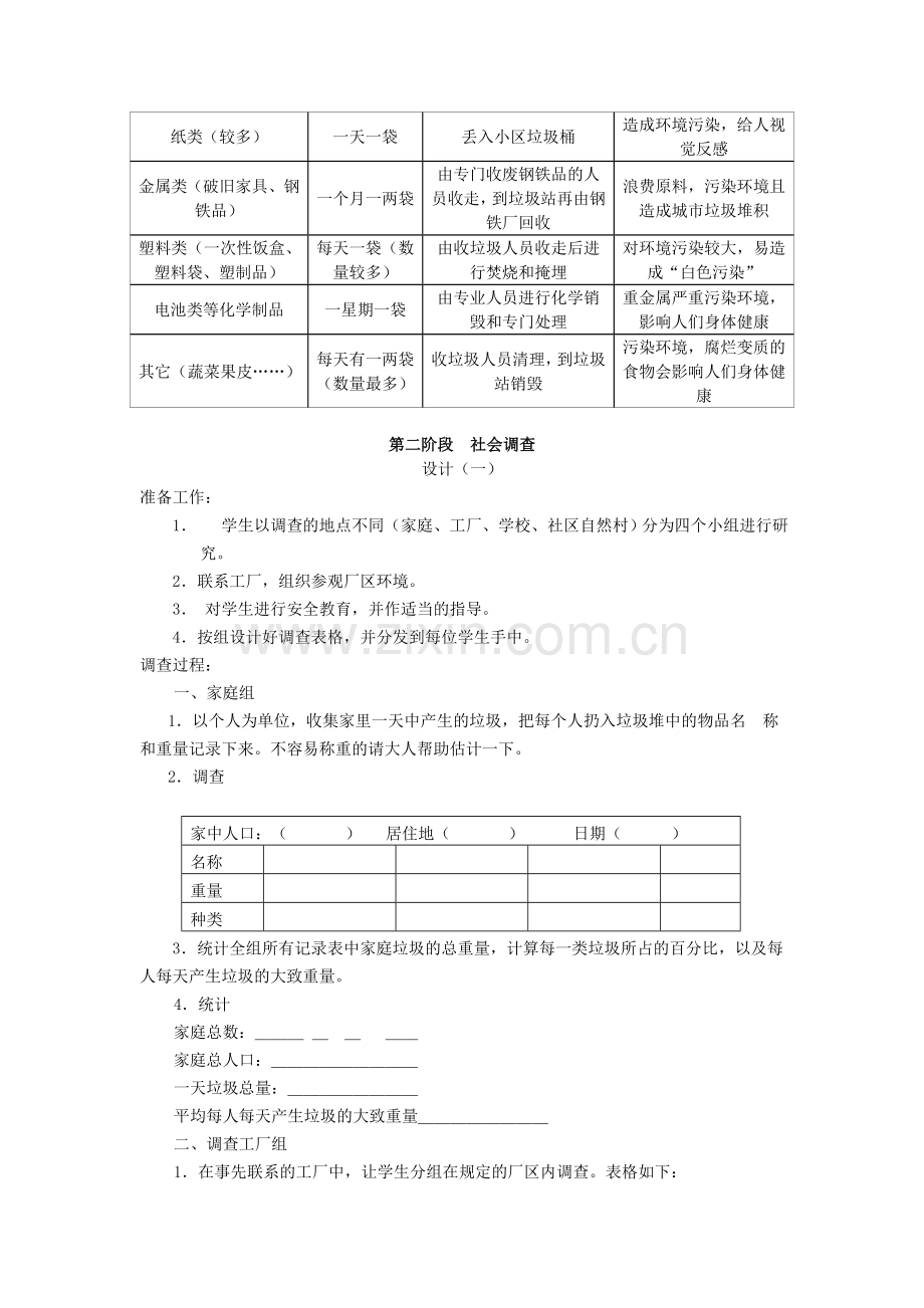 小学五年级身边的垃圾综合实践活动方案.doc_第3页