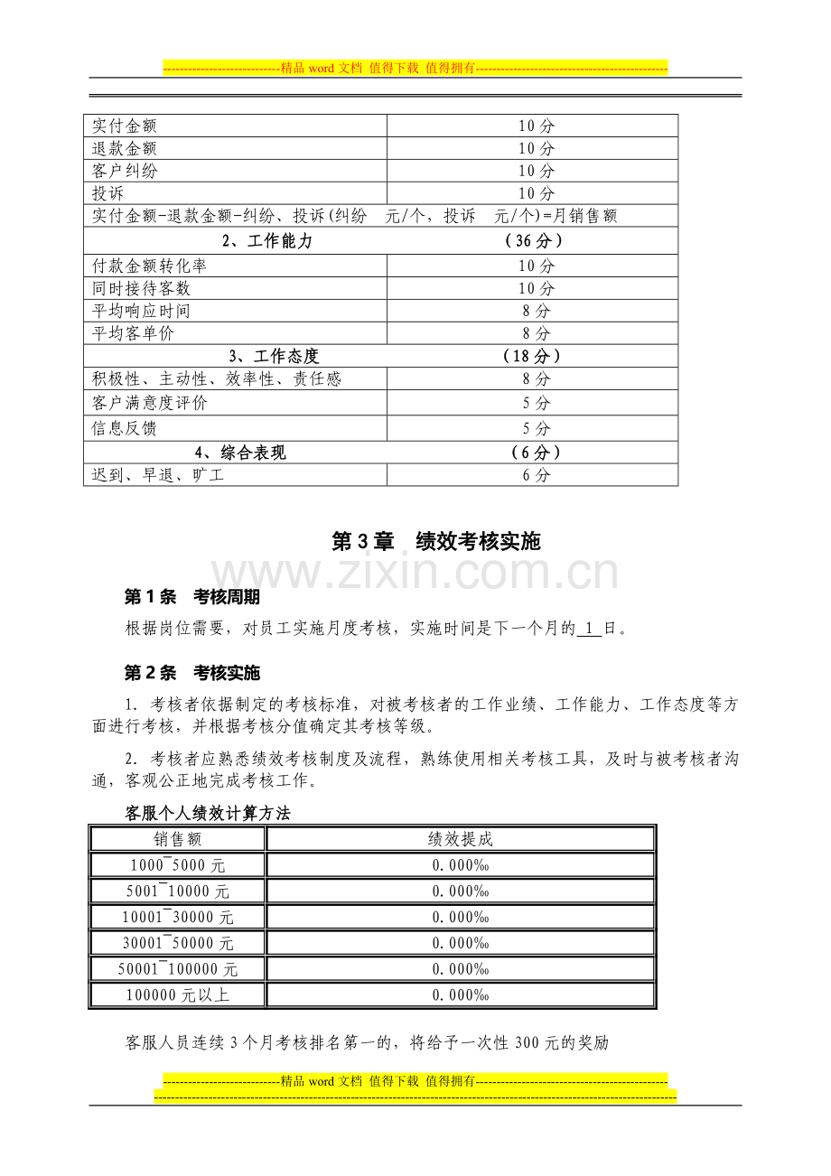 客服部绩效考核标准.doc_第2页