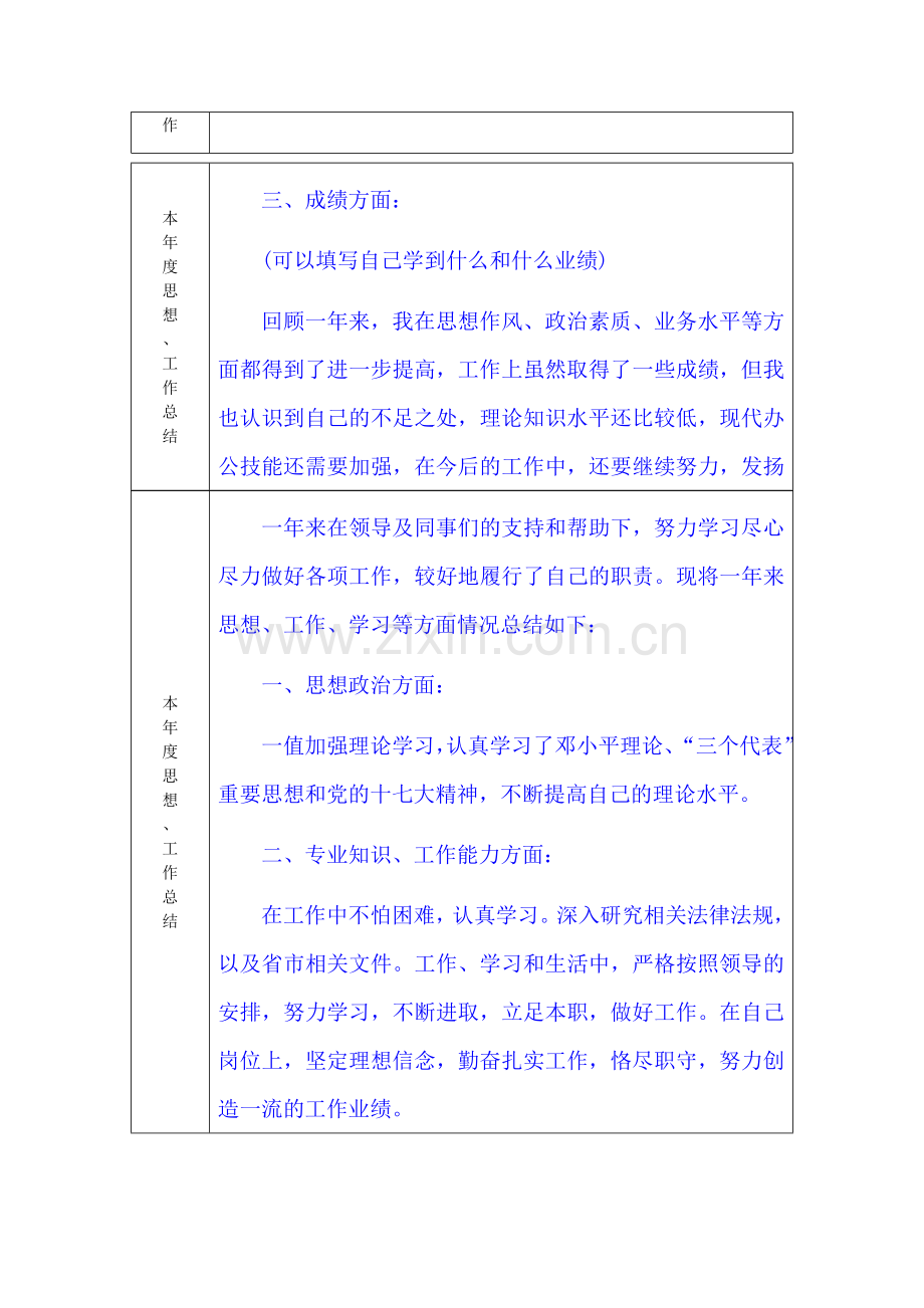 焦作市人事代理人员年度考核登记表(样稿).doc_第2页