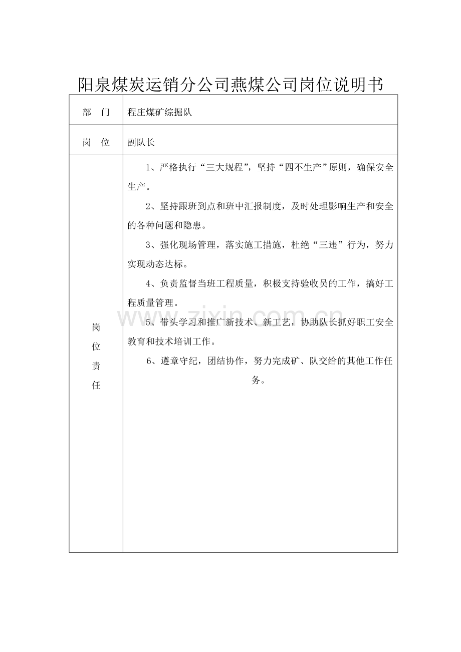 阳泉煤炭运销分公司燕煤公司岗位说明书.doc_第2页