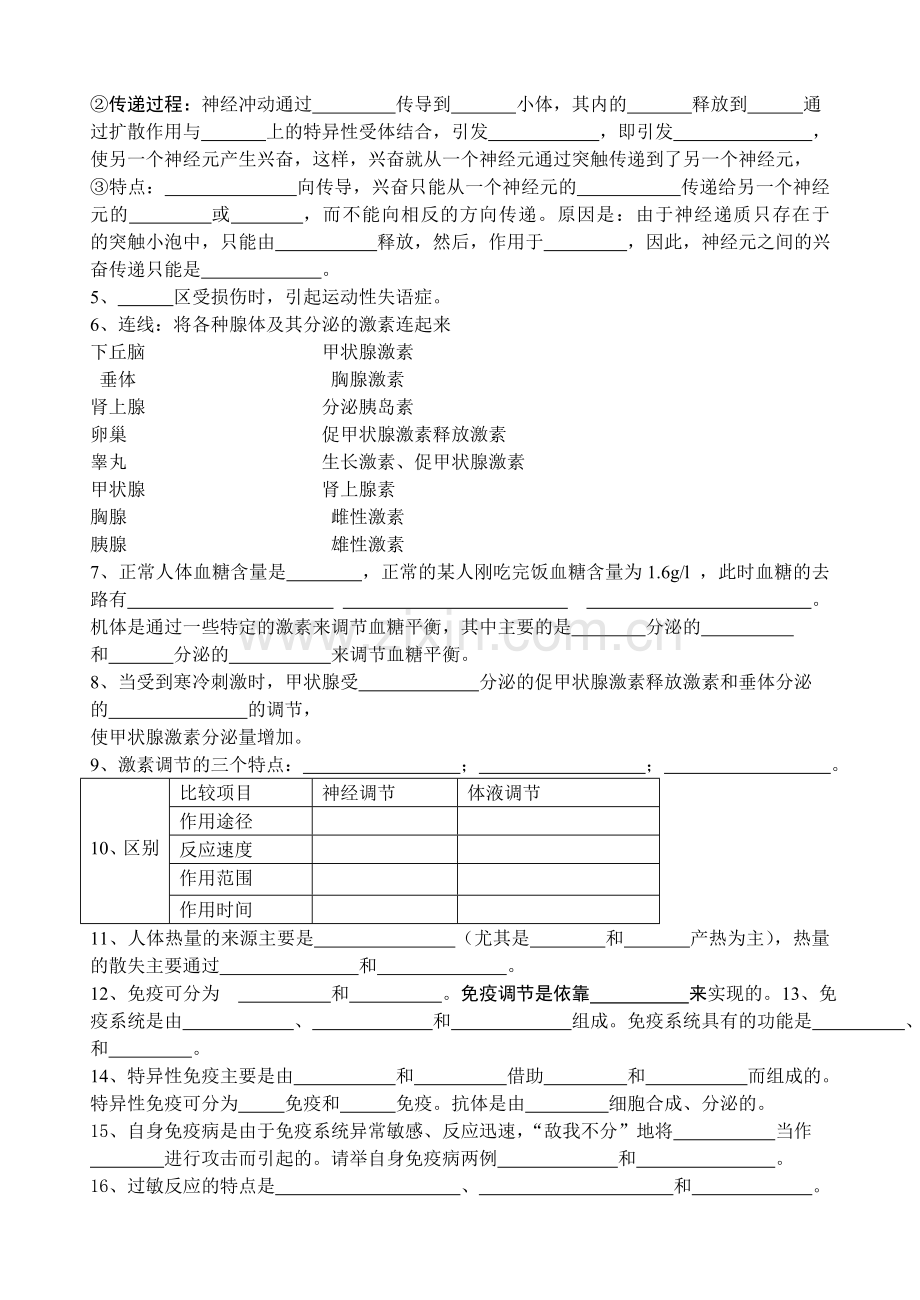 高二生物第1-4章默写训练.doc_第2页