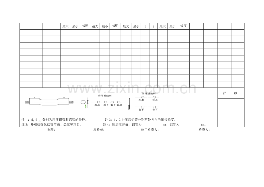 (-线线2-)导、地线直线液压管施工检查及评级记录(横排).doc_第2页