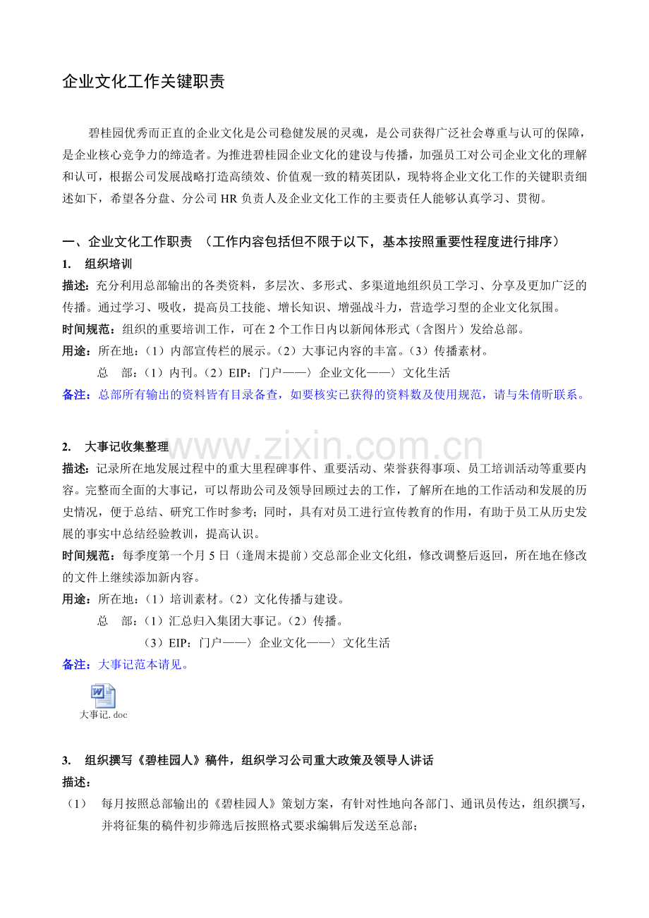 企业文化工作职责.doc_第1页