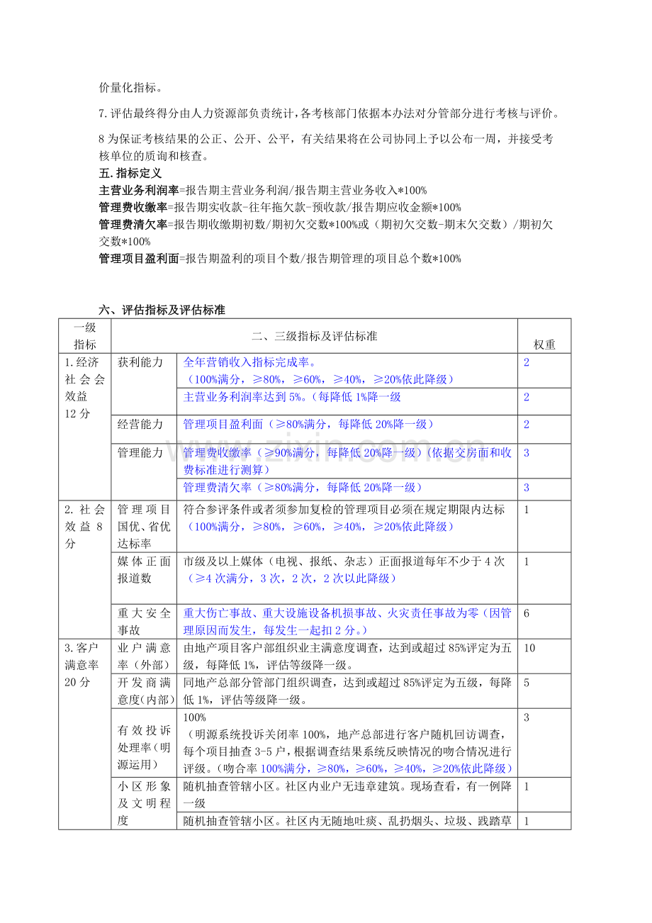 物业公司经营管理绩效评估办法.doc_第3页